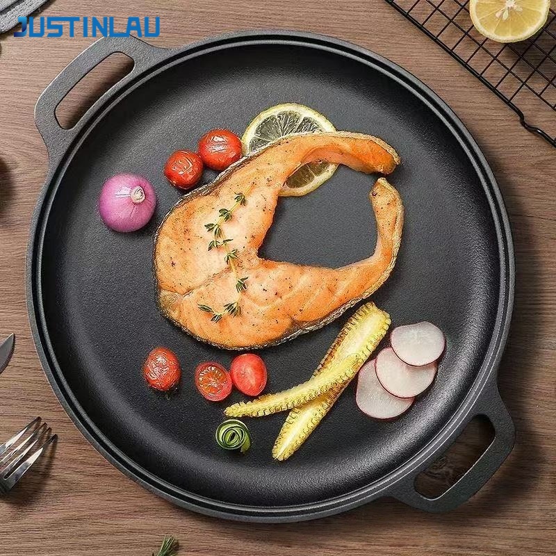 Mini Pancake Griddle - Чугунная сковорода JUSTINLAU с двумя ручками