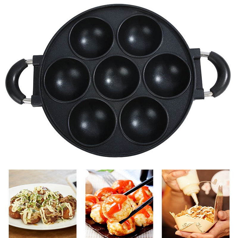 Egg Waffle Pan - 7 отверстий, кастрюля для приготовления пирожных,