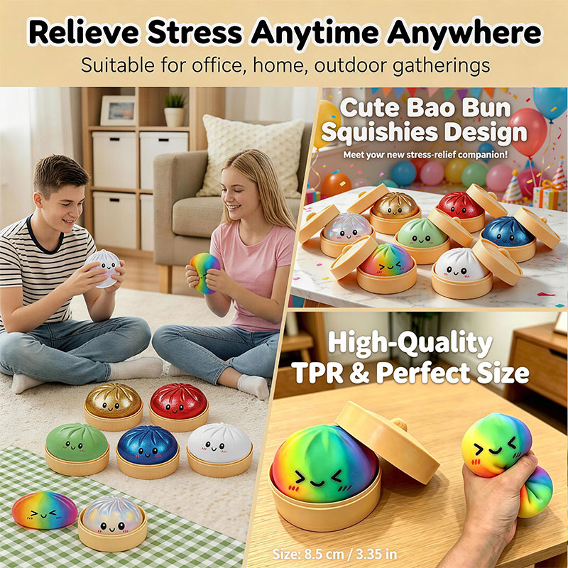 Bao Steamer Bamboo - Мягкая игрушка-сквиш Bao Bun в форме